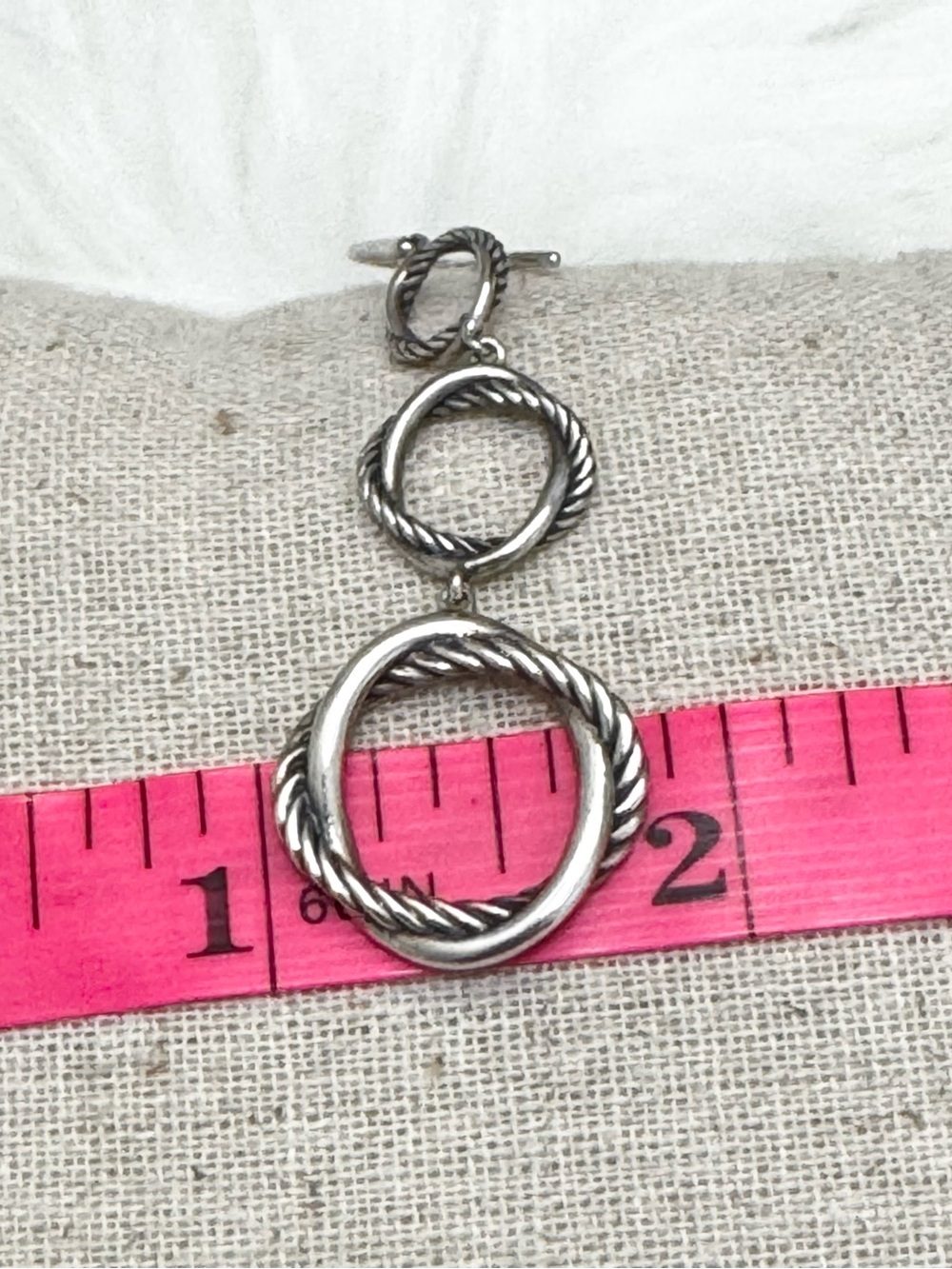 David Yurman .925 Infinity Triple Circle Dangle Drop Earrings - Picture 9 of 9